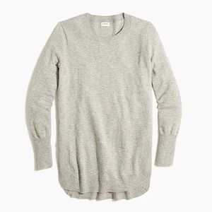 Gray Wool-Blend Tunic Sweater
